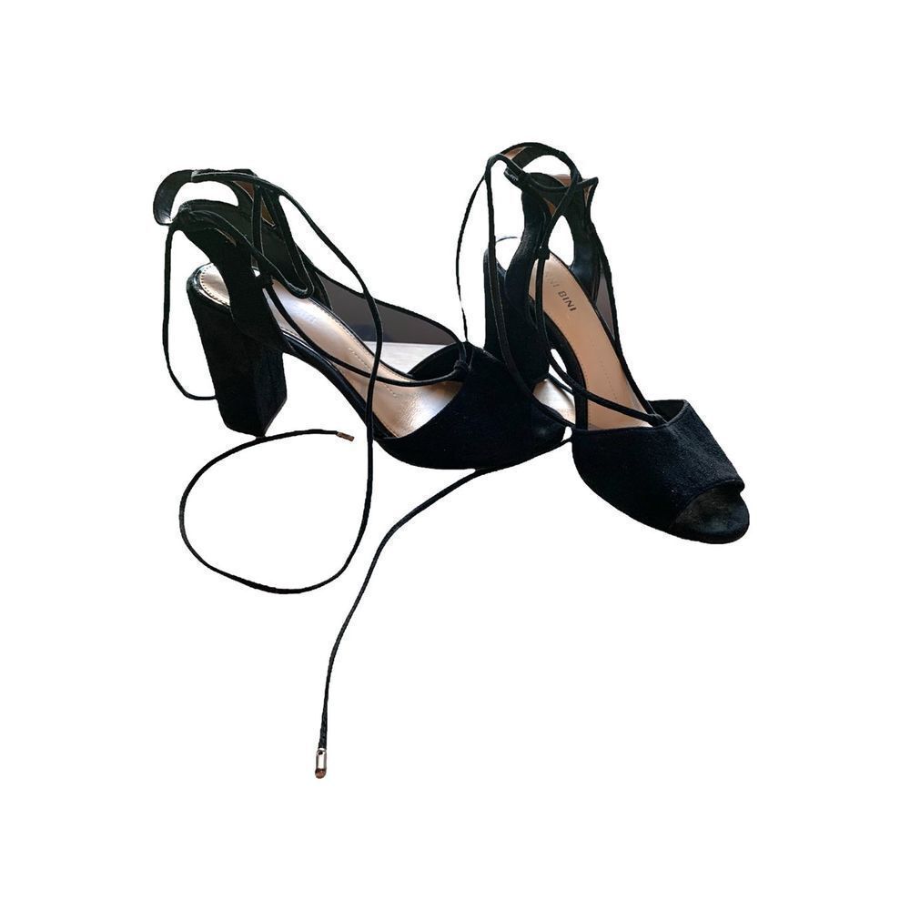 Gianni Bini Suede Lace up Chunky Heels 7